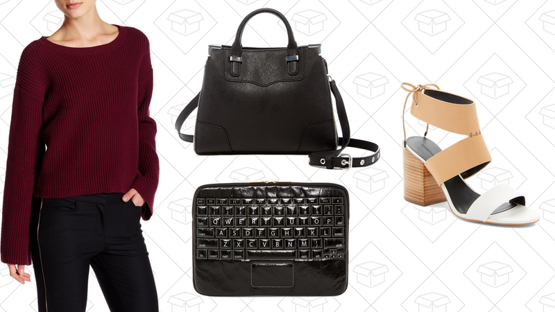Teresa Sweater, $60 | Small Amorous Leather Satchel, $130 | Stitched Virginia 15" Leather Laptop Case, $55 | Christy Back Lace-Up Sandal, $100